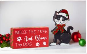 2-Pc. Holiday Pet Shelf Sitter and Sign Set