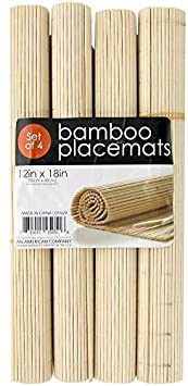 Roll-Up Bamboo Placemats - Set of 4