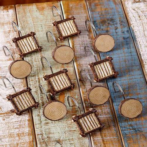 Birch Tree Shower Hooks - Set of 12