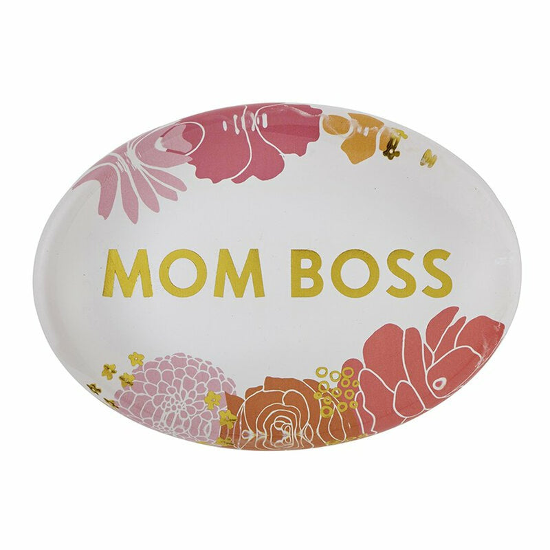 Glass Bouquet Paperweight - Mom Boss