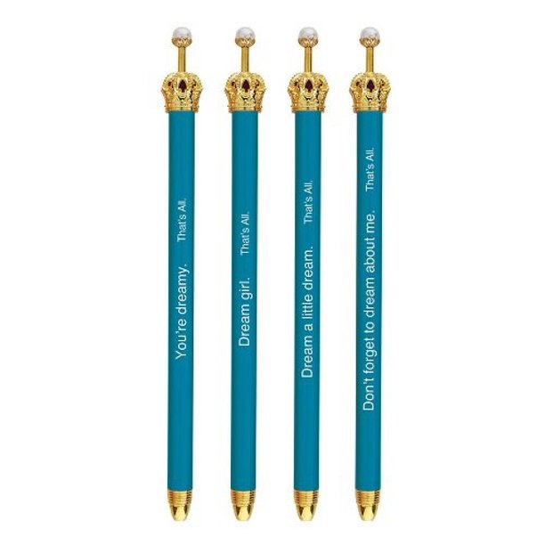 Set of 4 Crown Pens - Teal