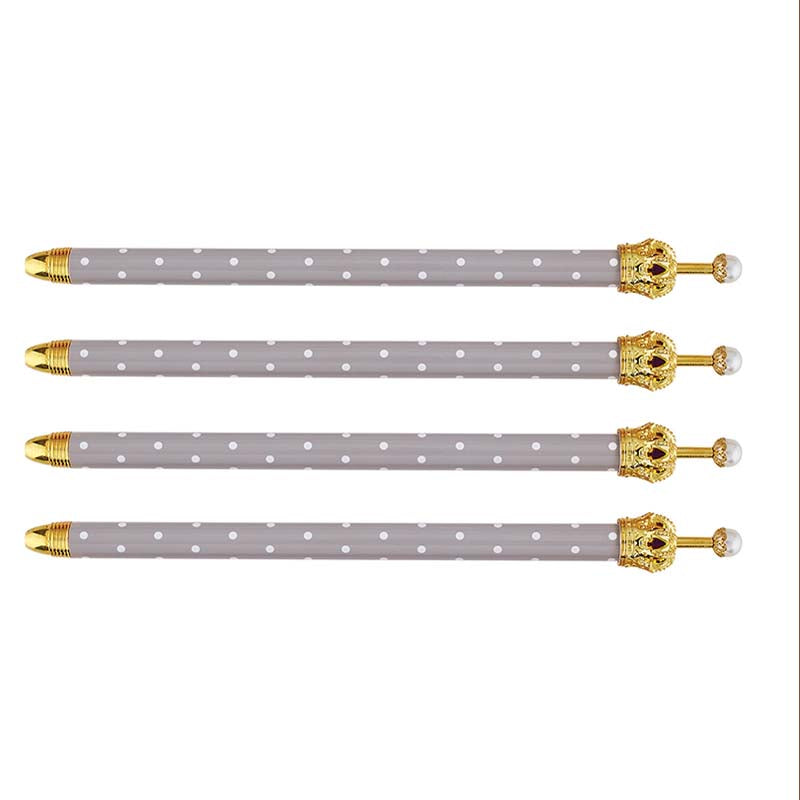 Rhinestone Crown Pen - Gray Dotted