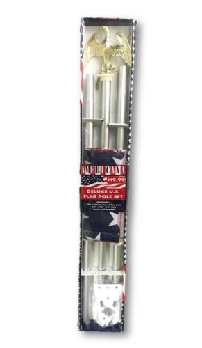 Deluxe U.S. American Flag Pole Set