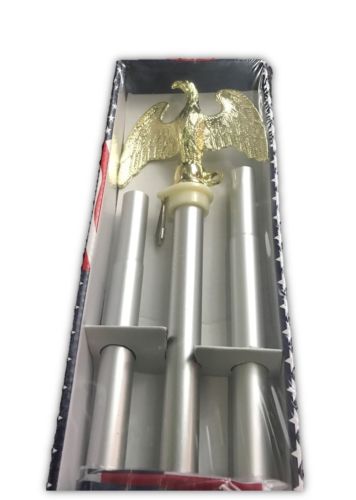 Deluxe U.S. American Flag Pole Set