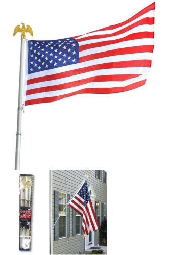 Deluxe U.S. American Flag Pole Set