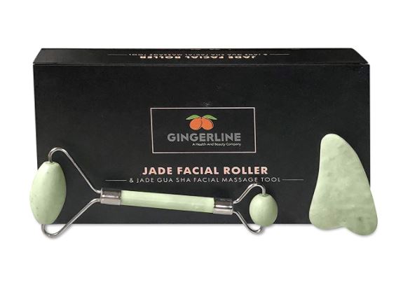 Gingerline Jade Roller Facial Massage Tool Set