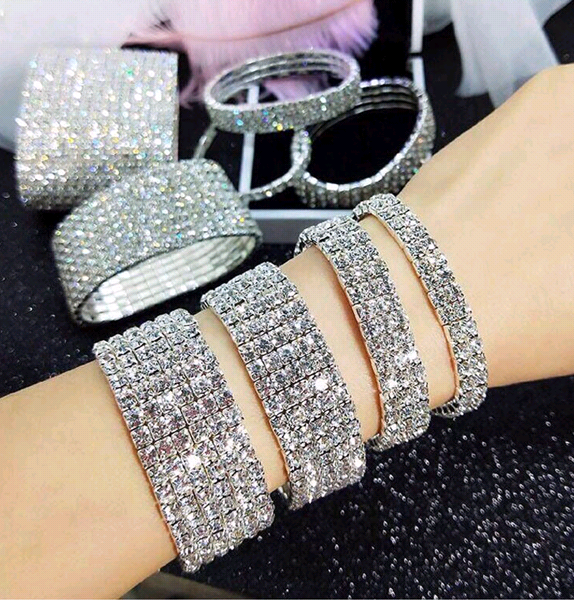 Multi-Row Rhinestone Bracelet