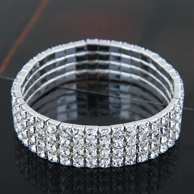 Multi-Row Rhinestone Bracelet