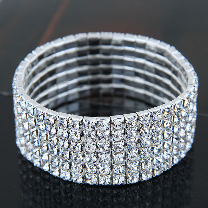 Multi-Row Rhinestone Bracelet