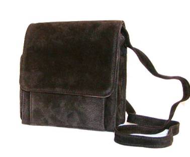 Brown Suede Commuter Handbag