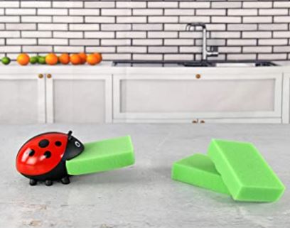 Ladybug Sponge Holder with 3 Sponges