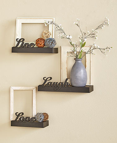 Live Laugh Love Wall Shelf Set