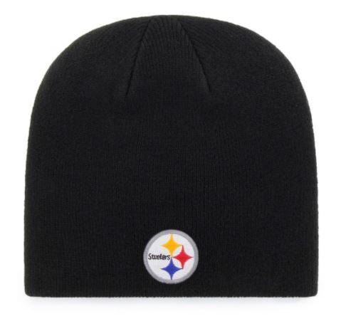 Pittsburgh Steelers Cuffless Black Knit Beanie Hat