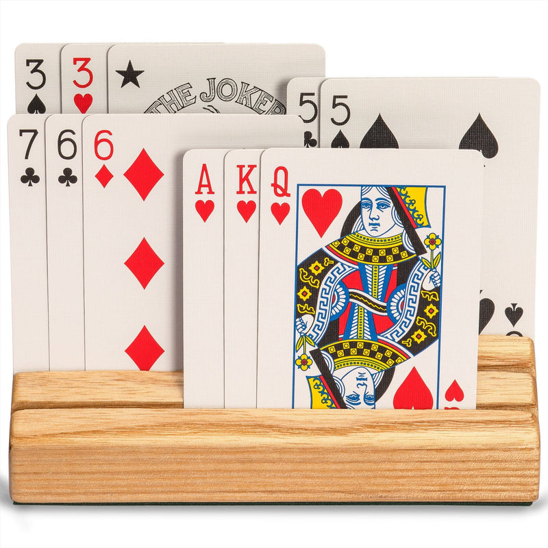 Wooden Playing Card Holders - Set of 2