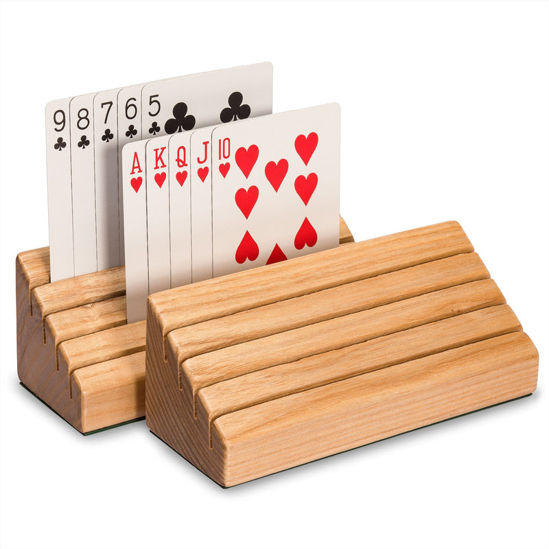 Wooden Playing Card Holders - Set of 2