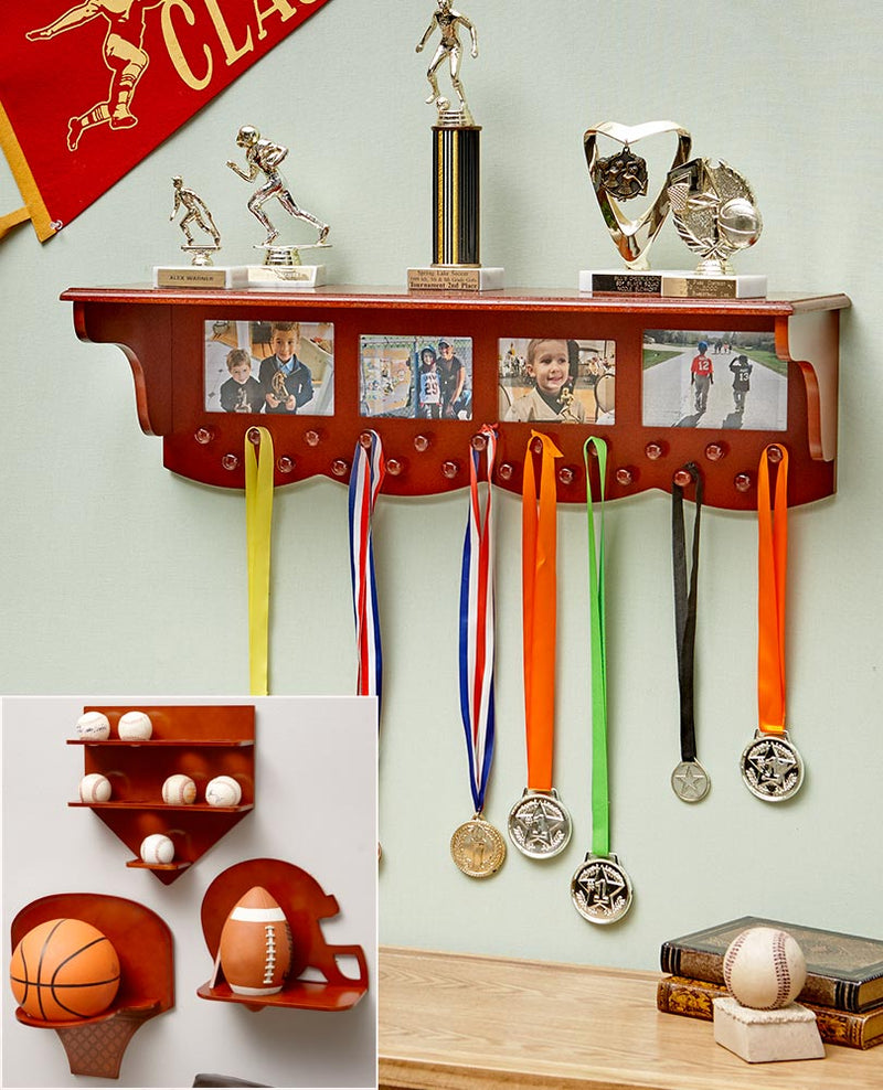 Classic Sports Display Shelves for Basketball