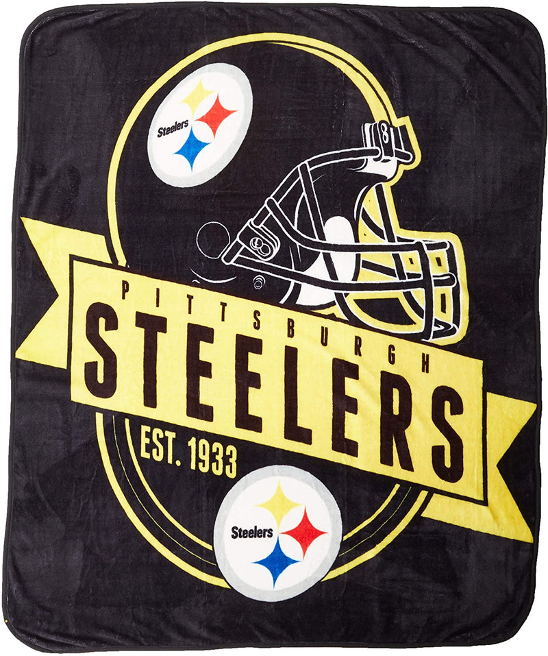 Officially Licensed NFL Steelers Plush Throw Blanket, 50" x 60"