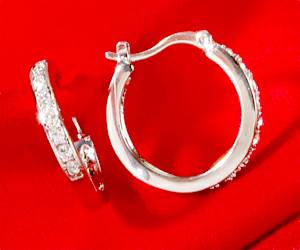 Gift Boxed Rhinestone Hoop Earrings